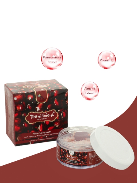 Teenilicious Girls Plush Pomegranate Face Scrub 50 g, Red