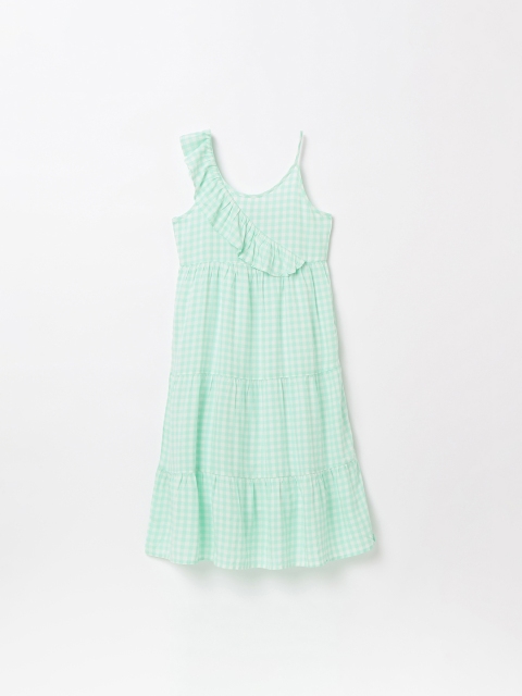 

Fame Forever by Lifestyle Girls Sea Green Checked Empire Dress