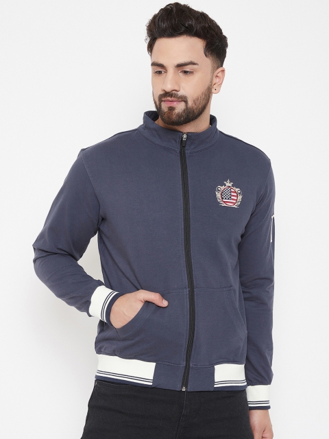 

JUMP USA Men Navy Blue Colourblocked Bomber
