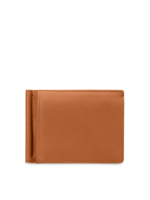 

Tom Martin Unisex Tan Brown Solid RFID Protected Two Fold Wallet