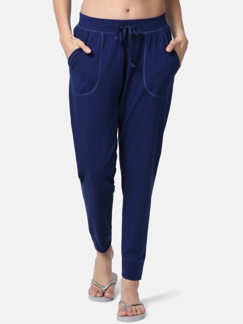 

Enamor Women Blue Relaxed Fit Lounge Joggers, Navy blue