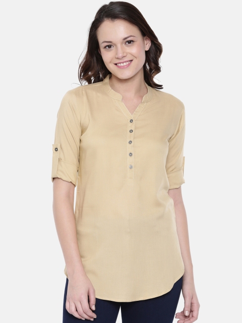 

Rasada Women Beige Solid Straight Kurti