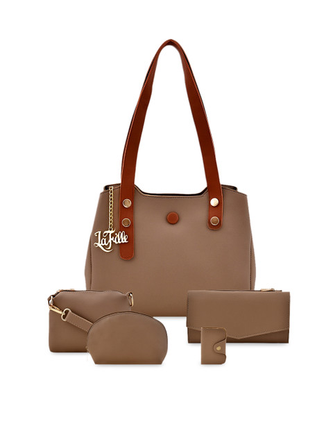 

LaFille Beige Solid Shoulder Bag
