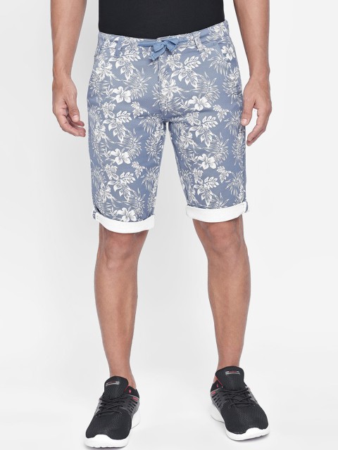 

beevee Men Blue Printed Regular Fit Regular Shorts