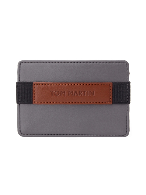

Tom Martin Unisex Grey Solid RFID Protected Card Holder