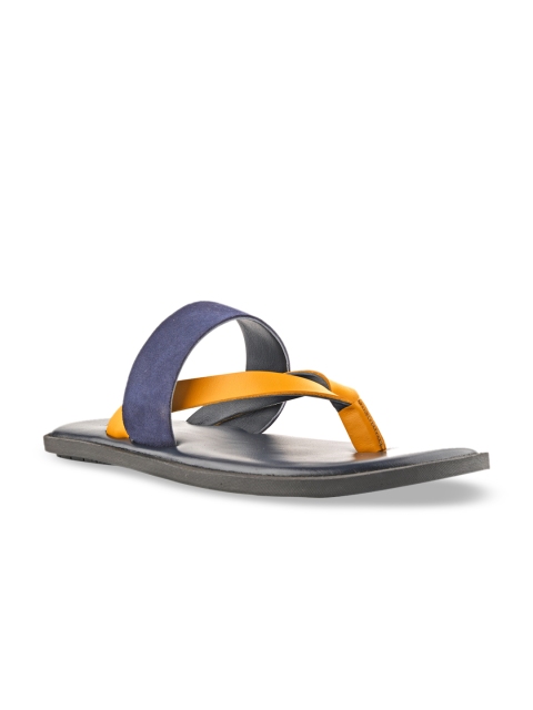 

SKO Men Yellow & Blue Comfort Sandals