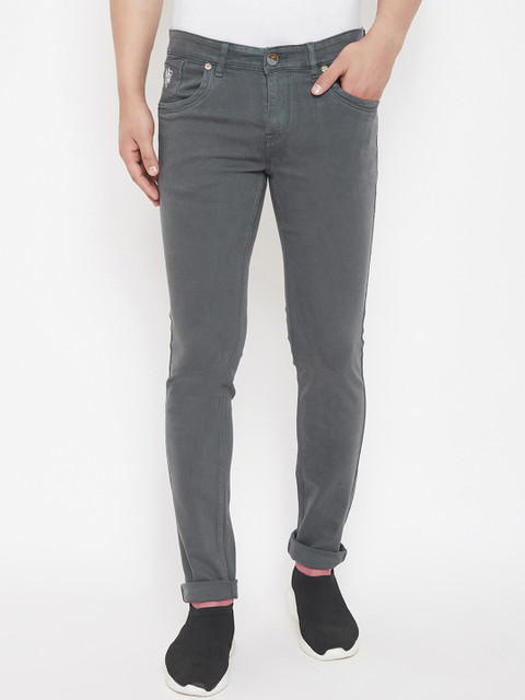 

American Archer Men Grey Skinny Fit Low-Rise Clean Look Stretchable Jeans