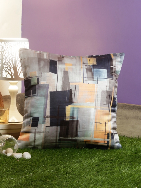 

Living Essence Multicoloured Single Abstract Square Cushion Cover, Multi