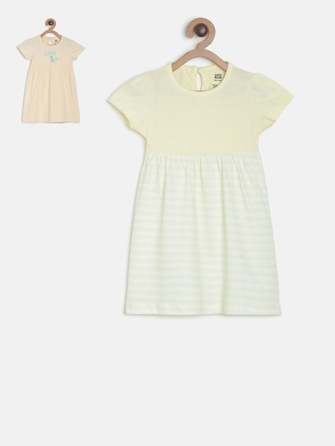 

MINI KLUB Girls Pack Of 2 Fit and Flare Dress, Yellow