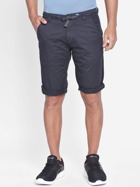 

beevee Men Grey Solid Regular Fit Regular Shorts
