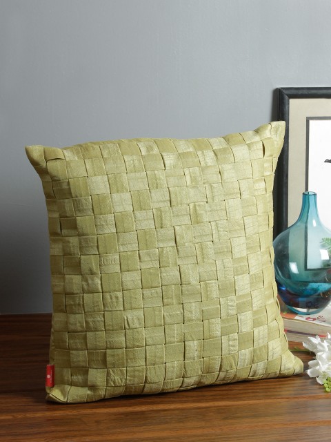 

Living Essence Green Geometric Printed Square Cushion Cover