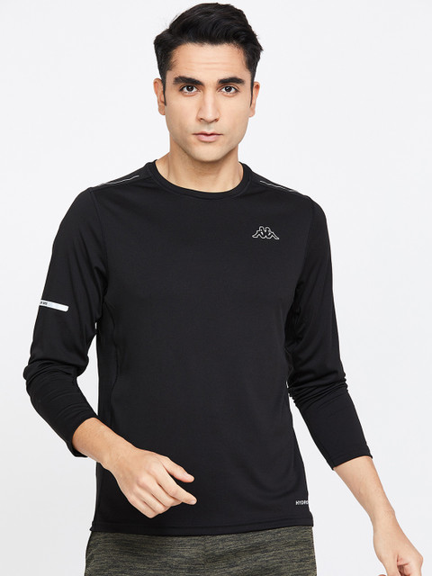 

Kappa Men Black Slim Fit Solid Round Neck T-shirt