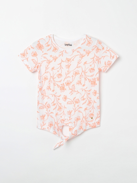 

Bossini Girls Orange Printed Top