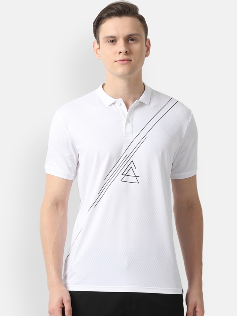 

Louis Philippe Sport Men White & Black Printed Polo Collar T-shirt