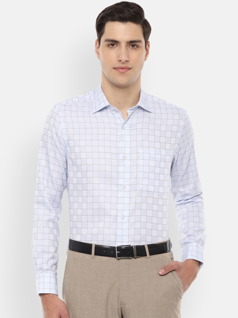 

Louis Philippe Men Blue Regular Fit Checked Formal Shirt