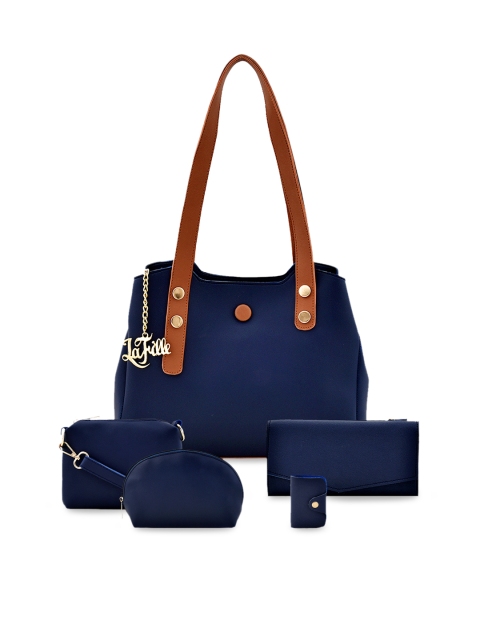 

LaFille Navy Blue Solid Shoulder Bag