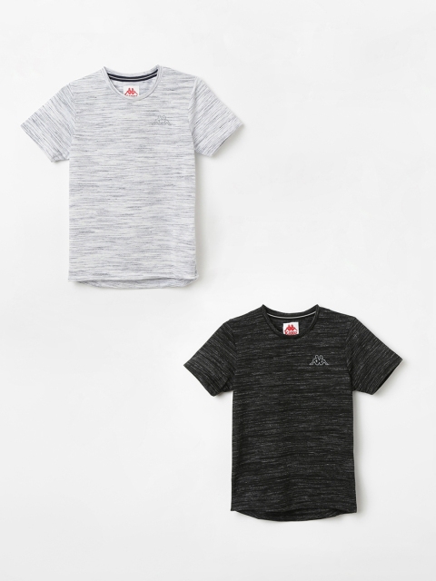 

Kappa Boys Pack of 2 Solid Round Neck T-shirts, Black