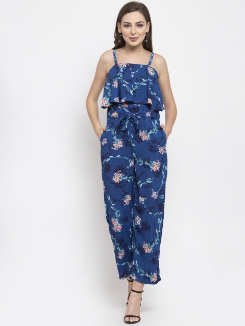 

Jompers Women Blue & Pink Printed Basic Jumpsuit