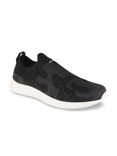 Action Men Grey & Black Synthetic Running Shoes
