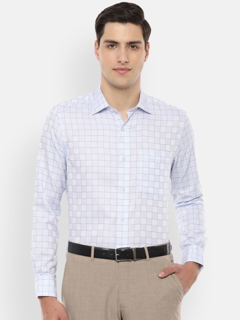 

Louis Philippe Men Blue Regular Fit Checked Formal Shirt
