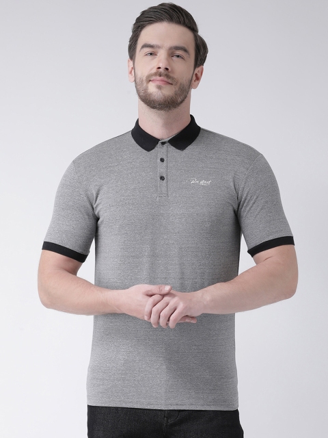 

Rex Straut Jeans Men Grey Solid Polo Collar Slim Fit T-shirt