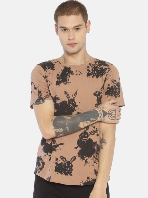 

IMPACKT Men Brown Printed Round Neck T-shirt