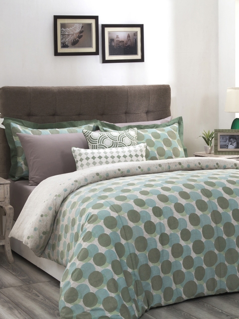 

MASPAR Cotton Green Geometric King Duvet Set