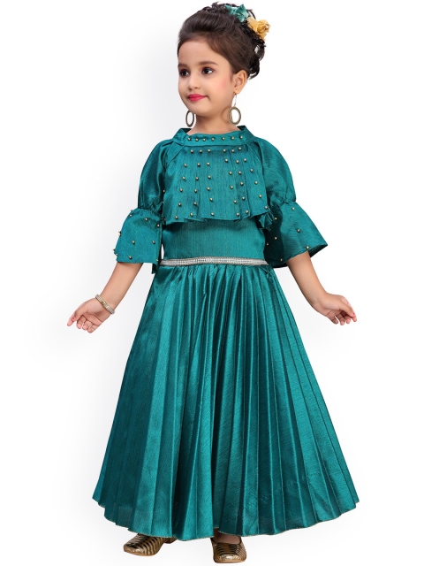

Kidling Girls Green Embellished Maxi Dress