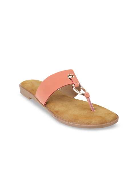 

Metro Women Peach-Coloured Solid Open Toe Flats