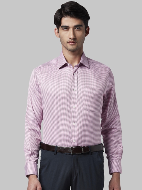 Park Avenue Men Red Regular Fit Printed Formal Shirt