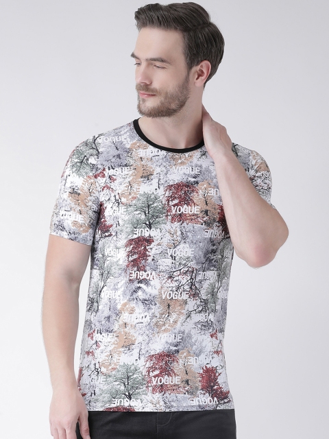 

Rex Straut Jeans Men Grey Printed Round Neck Slim Fit T-shirt