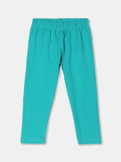 

Donuts Infant Girls Teal Blue Solid Leggings