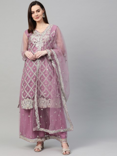 

Ishin Women Purple Unstitched Dress Material