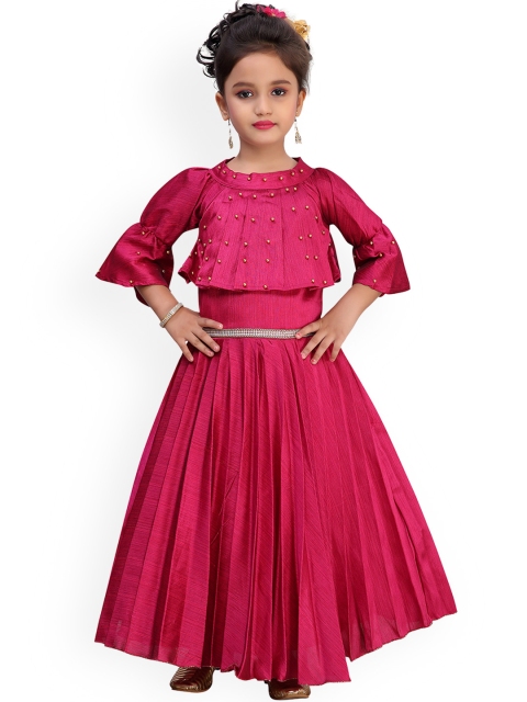 

Kidling Girls Pink Embellished Maxi Dress