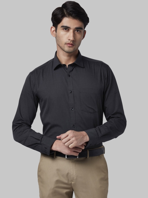 Park Avenue Men Black Slim Fit Solid Formal Shirt