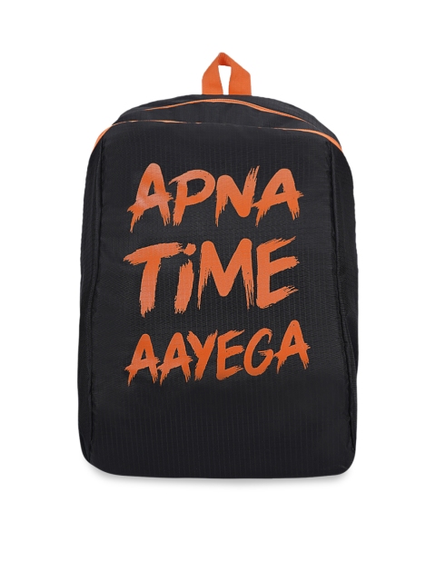

Impulse Unisex Black & Orange Typography Backpack
