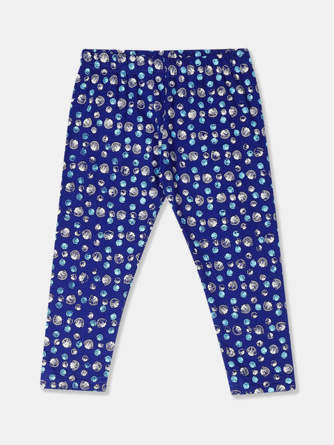

Donuts Infant Girls Blue & White Printed Ankle-Length Leggings