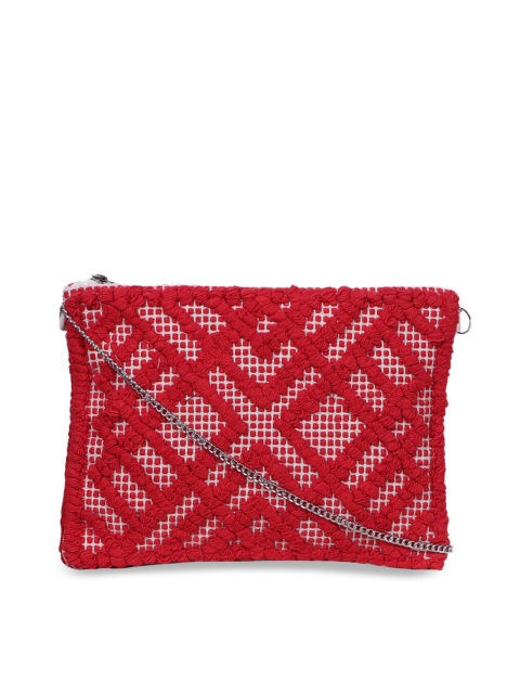 

Diwaah Red & White Self Design Sling Bag