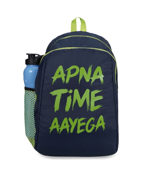 

Impulse Unisex Blue & Green Typography Backpack