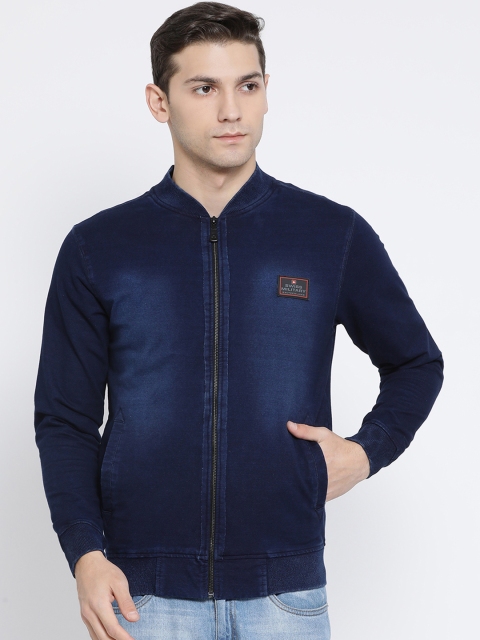 

SWISS MILITARY Men Navy Blue Solid Denim Jacket