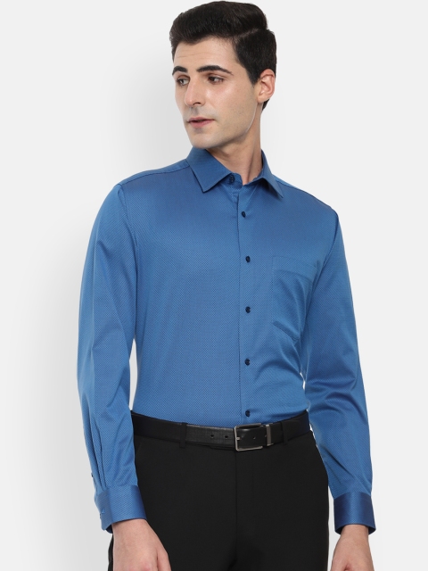 

Van Heusen Men Blue Regular Fit Self Design Formal Shirt