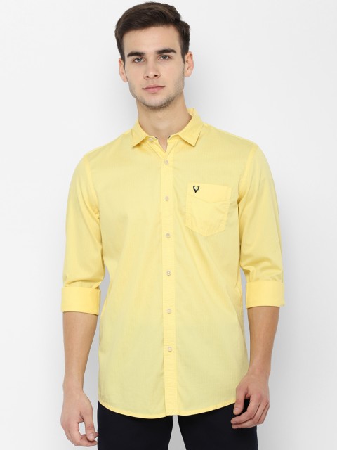 

Solly Jeans Co. Men Yellow Regular Fit Solid Casual Shirt