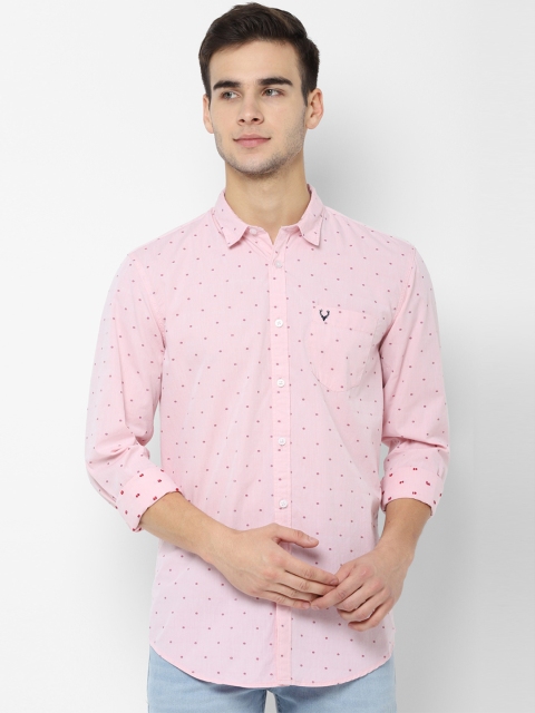 

Solly Jeans Co. Men Pink Regular Fit Printed Casual Shirt