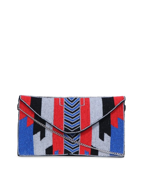 

Diwaah Blue & Red Embellished Clutch
