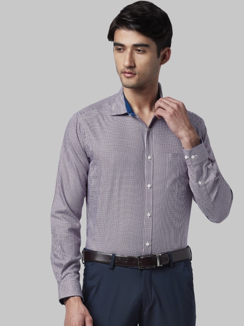 

Park Avenue Men Purple Slim Fit Checked Formal Shirt