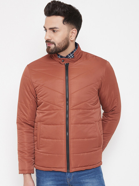 

Canary London Men Rust Brown Solid Lightweight Padded Jacket