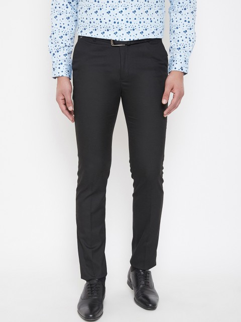 

Canary London Men Black Smart Slim Fit Solid Regular Trousers