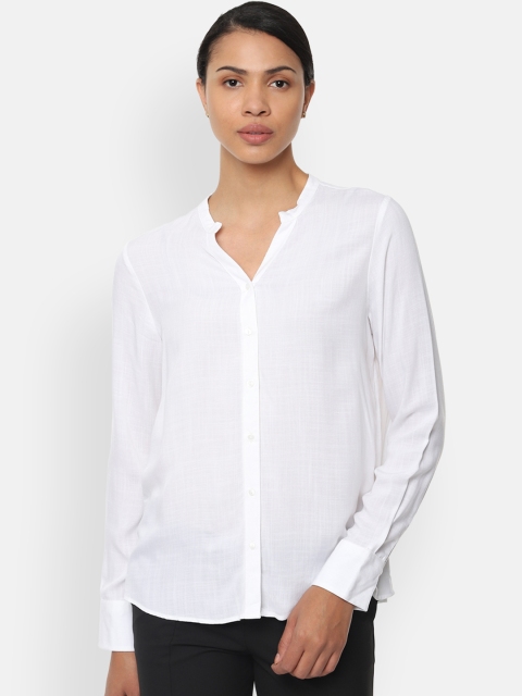 

Van Heusen Woman Women White Regular Fit Solid Casual Shirt