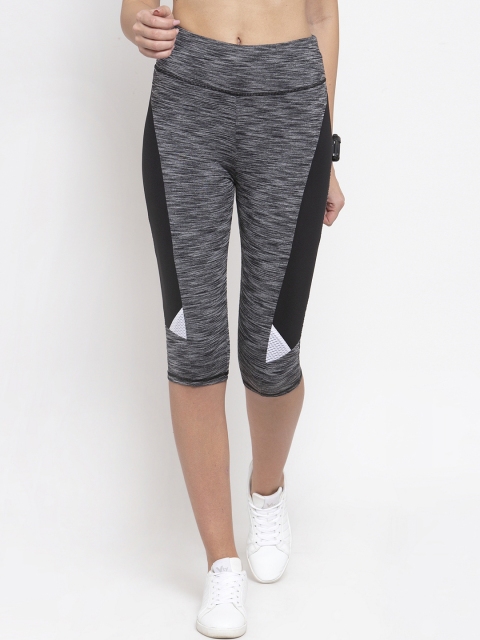 

Boston Club Women Black & Grey Patterned Skinny-Fit Capri Tights