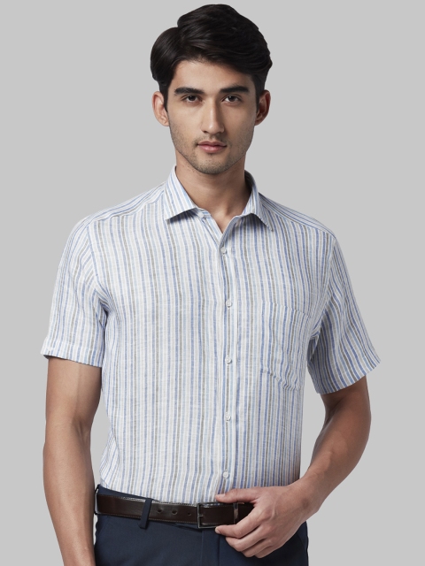 

Park Avenue Men Grey Regular Fit Striped Formal Shirt